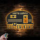 Custom Name Happy Camper Van Metal Wall Signs With RGB Led Light