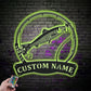 Custom Name Herring Fishing Fish Pole Metal Wall Signs With RGB Led Light