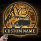 Custom Name Hippie Bus Van Name Sign Home Decor Metal Wall Signs With RGB Led Light
