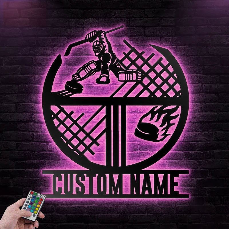 Custom Name Hobbies Name Sign Decoration For Room, Metal Wall Signs With RGB Led Light