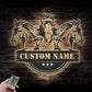 Custom Name Horse Livestock Name Sign Home Decor Horse Barn, Metal Wall Signs With RGB Led Light