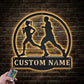 Custom Name Jogging Sport Metal Wall Signs With RGB Led Light
