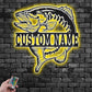 Custom Name Largemouth Bass Fish Name Sign Decoration For Room Metal Wall Signs With RGB Led Light