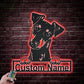 Custom Name Manchester Terrier Dog Metal Sign With LED Lights