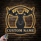 Custom Name Moose Head Anima Metal Wall Signs With RGB Led Light
