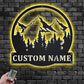 Custom Name Mountain Camper Name Sign Metal Wall Signs With RGB Led Light