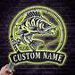 Custom Name Perch Fishing Fish Pole Metal Wall Signs With RGB Led Light