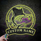 Custom Name Sailfish Fishing Fish Pole Metal Wall Signs With RGB Led Light