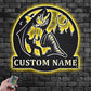 Custom Name Salmon Fisher Name Sign Decoration For Room Metal Wall Signs With RGB Led Light