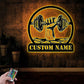 Custom Name Sign Home Decor Cross Fitness Gym Workout Room, Metal Wall Signs With RGB Led Light