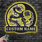 Custom Name Skull And Dragon Name Sign Decoration For Room, Metal Wall Signs With RGB Led Light