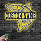 Custom Name Snook Fish Name Sign Decoration For Room, Metal Wall Signs With RGB Led Light