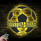 Custom Name Soccer Ball, Metal Wall Signs With RGB Led Light