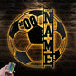 Custom Name Soccer Wall Decor, Metal Wall Signs With RGB Led Light