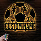Custom Name Soccer, Metal Wall Signs With RGB Led Light