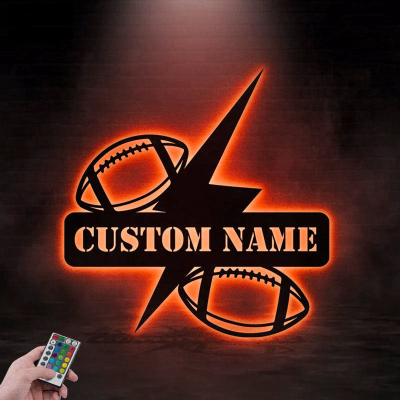 Custom Name Sport Player Home Decor, Metal Wall Signs With RGB Led Light
