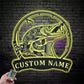 Custom Name Tiger Muskellunge Fishing Fish Pole Metal Wall Signs With RGB Led Light