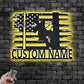 Custom Name US Lineman Metal Wall Signs With RGB Led Light