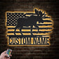Custom Name US Moose Metal Wall Signs With RGB Led Light