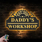 Custom Name Workshop Name Sign Home Decor Mechanic Repair Metal Wall Signs With RGB Led Light