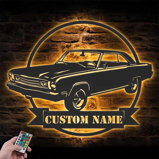 Custom Namer Mechanic Repair Decoration Repairman Metal Wall Signs With RGB Led Light