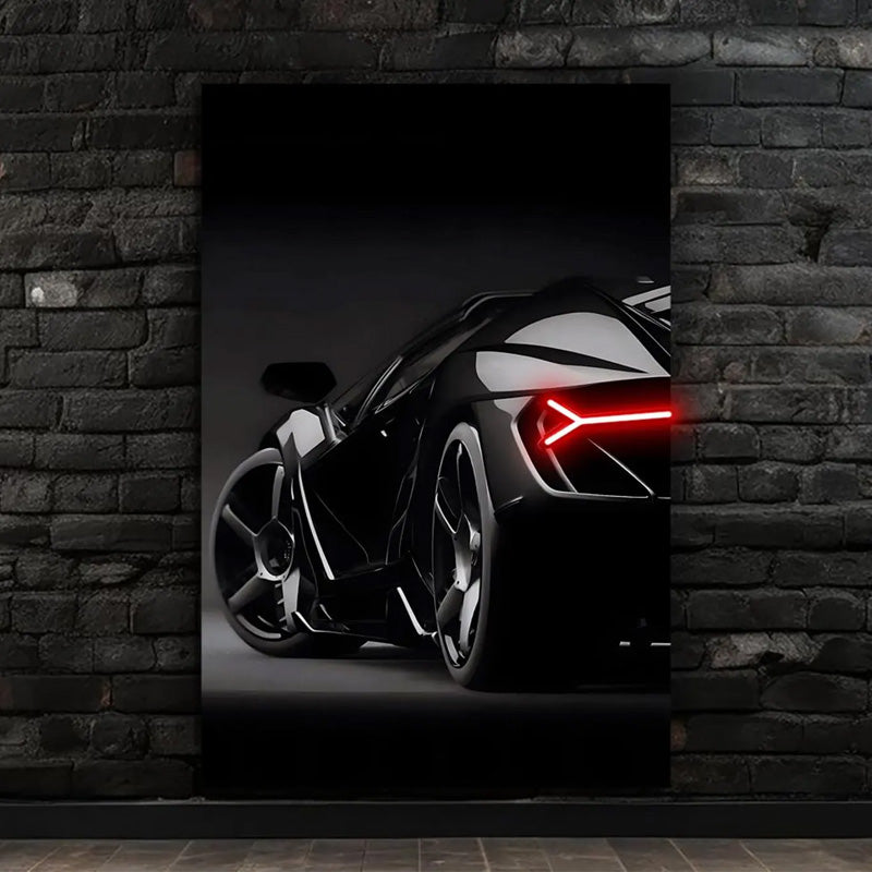Custom Neon Supercar Wall Art (UV Printed) – Futuristic Automotive Decor