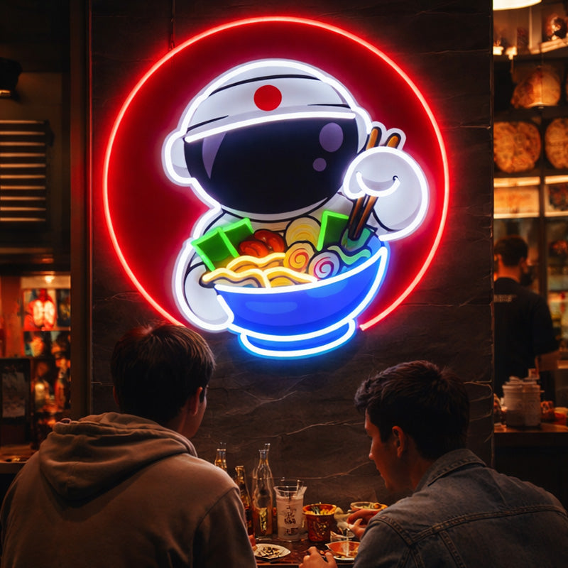 Cute Ramen Noodle LED Neon Sign with Japanese Character Design for Restaurant and Wall Decor