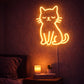Cute Sleeping Cat Neon Wall Light – Warm Yellow LED Kitty Sign