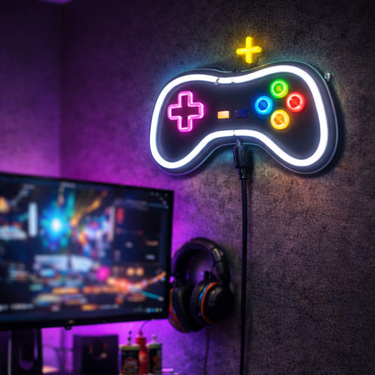 Game Controller Neon Sign – Colorful LED Wall Light for Gaming Setup & Esports Rooms