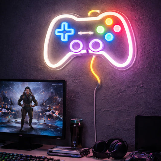 Game Controller Neon Sign – RGB LED Gaming Wall Light for Bedroom, Game Room & Stream Setup