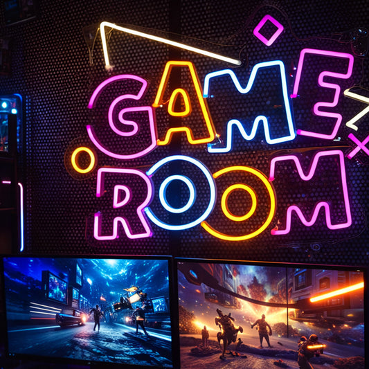 Game Room Neon Sign – Colorful LED Wall Light for Gaming Setup & Stream Room