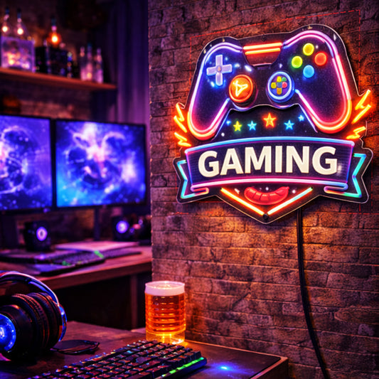 Gaming Controller LED Neon Sign – Modern Gamer Wall Light Decor