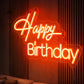 Happy Birthday Orange LED Neon Sign – Script Neon Light for Home Party & Event Decor
