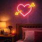 Heart with Arrow Neon Sign – Romantic LED Wall Light for Bedroom, Couple Space & Valentine Decor