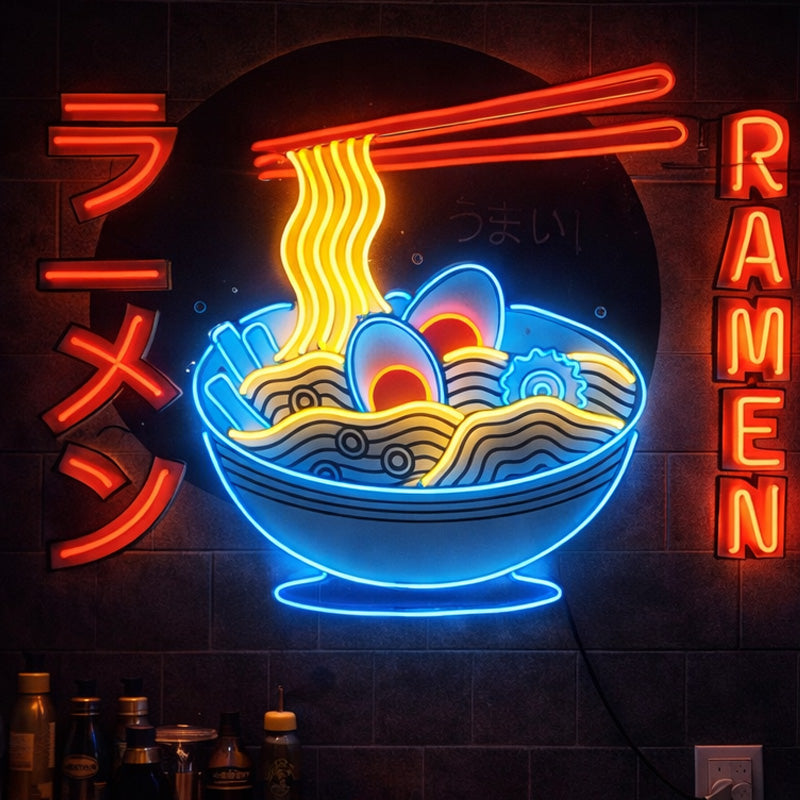 Japanese Ramen Neon Sign – LED Noodle Bowl Wall Light