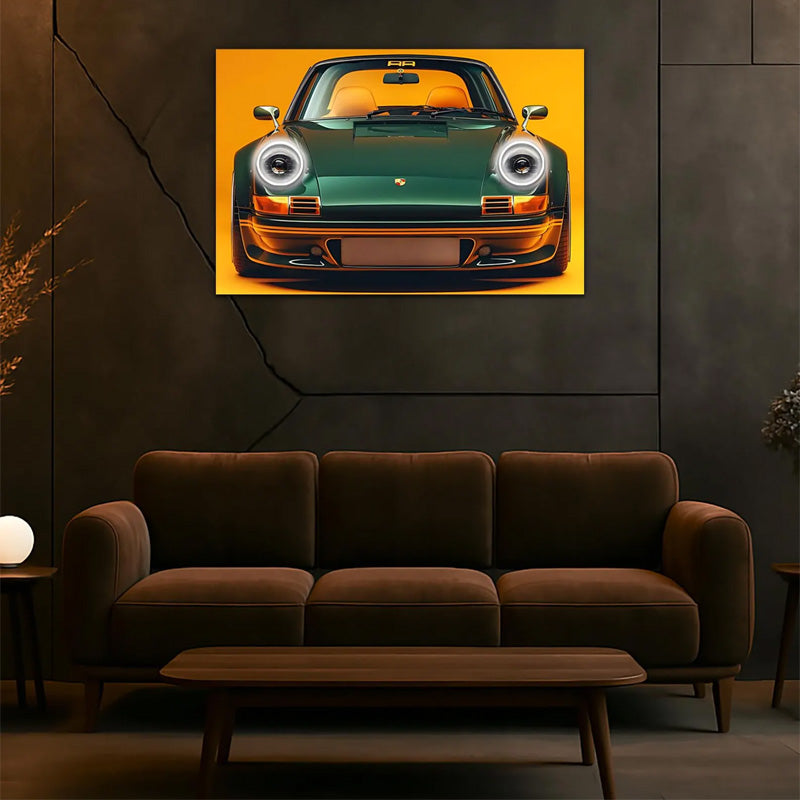 LED Retro Car Wall Art – UV-Printed Acrylic with Dimmer Remote