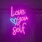 Love Yourself Inspirational Quote Neon Wall Art - LEDTOT