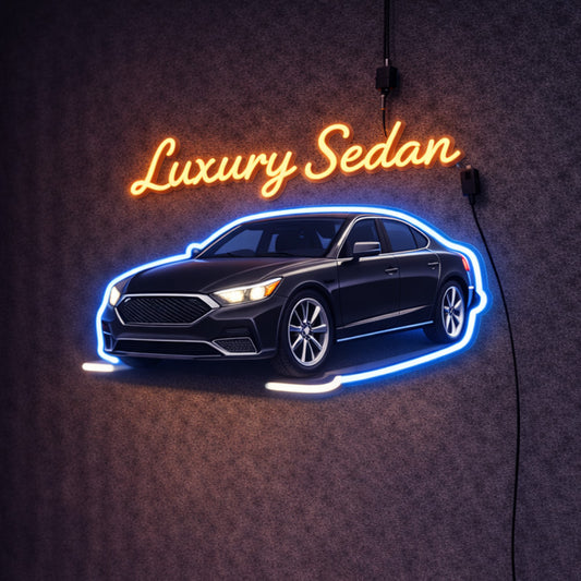Luxury Sedan LED Neon Sign – Premium Car Wall Light for Modern Garage