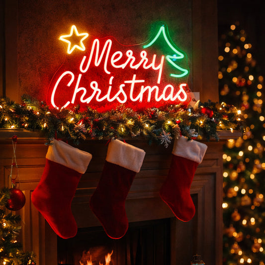 Merry Christmas Neon Sign – Festive Holiday LED Wall Light