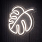 Monstera Leaf White Neon Sign – Minimal Tropical LED Wall Light
