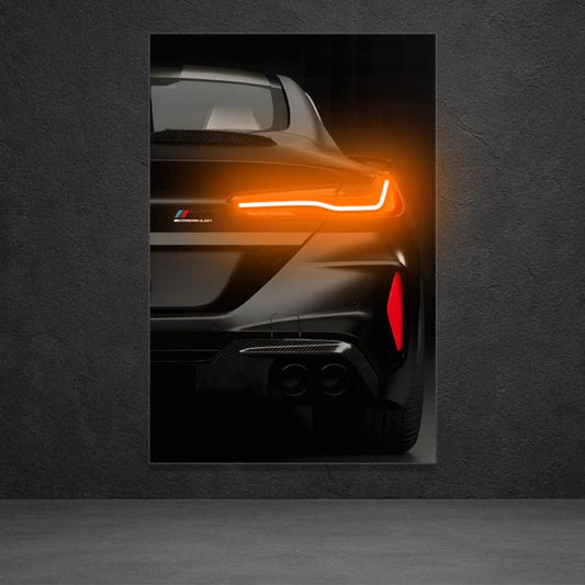 Neon LED Sports Car Wall Art (UV Printed) – Modern Man Cave Decor