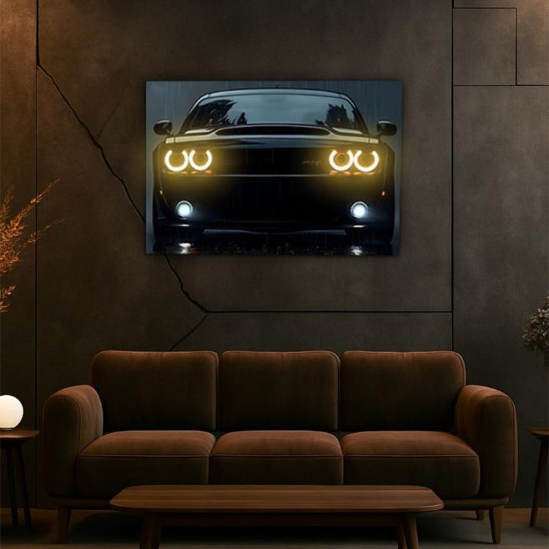 Neon Sports Car LED Wall Art Canvas - LEDTOT
