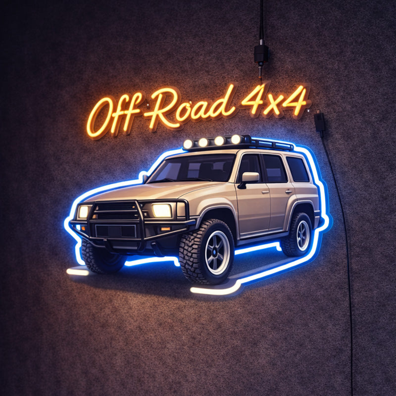 Off-Road 4x4 LED Neon Sign – Rugged SUV Wall Light Decor