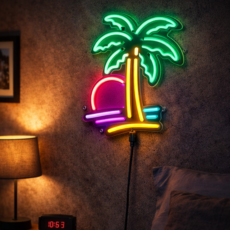 Palm Tree Neon Sign – Tropical LED Wall Light for Bedrooms, Lounges & Creative Interiors