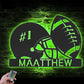 Personalized American Football Helmet, Metal Wall Signs With RGB Led Light