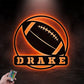 Personalized American Football, Metal Wall Signs With RGB Led Light