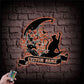 Personalized Cat And Moon, Metal Wall Signs With RGB Led Light