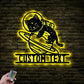 Personalized Cat Moon Universe Metal Wall Signs With RGB Led Light