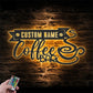 Personalized Coffee Bar Metal Wall Signs With RGB Led Light
