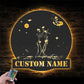 Personalized Couple Skeleton Dance On The Moon Metal Wall Signs With RGB Led Light